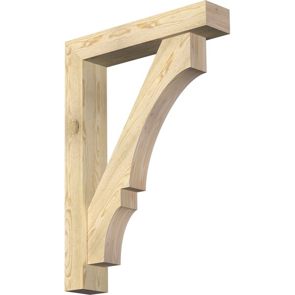 Ekena Millwork Balboa Block Rough Sawn Bracket w/ Offset Brace, Douglas Fir, 6"W x 30"D x 42"H BKT0604X30X42BOA05RDF - main